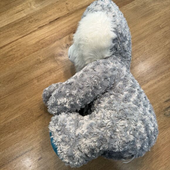 Hug Fun | Toys | Hug Fun Gray White Dog Schnauzer Puppy  Large Husky Plush 24” HugFun Hug Fun Sparkle Glitter Eyes Teal Blue Paws Ears
